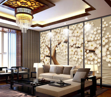 3D White Plum Tree WC443 Wall Murals