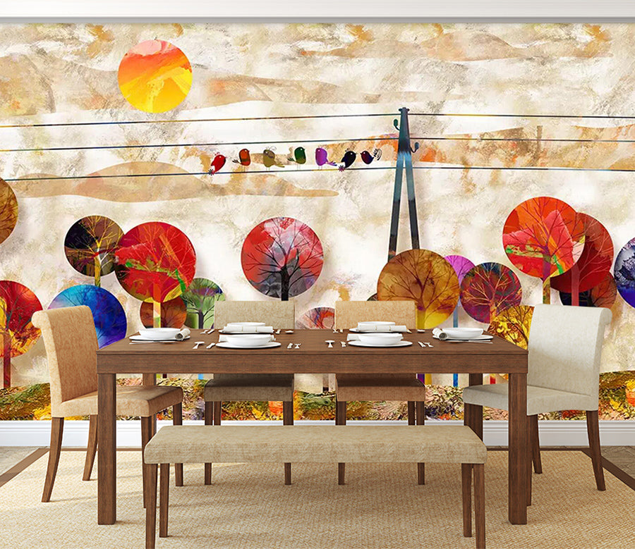 3D Round Tree WC438 Wall Murals