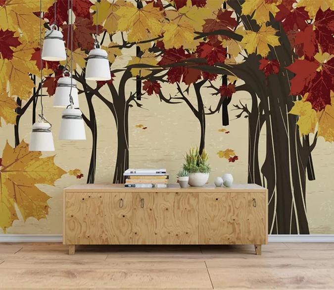 3D Red Maple Leaf 571 Wall Murals Wallpaper AJ Wallpaper 2 