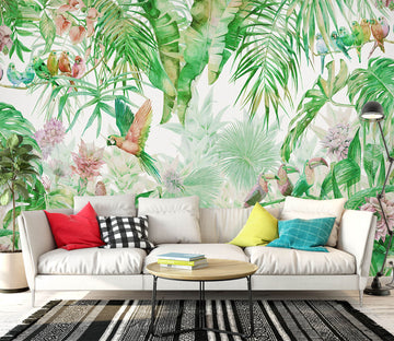 3D Green Parrot 1541 Wall Murals