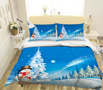 3D Snowman 31119 Christmas Quilt Duvet Cover Xmas Bed Pillowcases