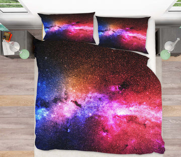 3D Purple Red Starry Sky 67070 Bed Pillowcases Quilt