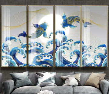 3D Moon Goldfish WC2193 Wall Murals