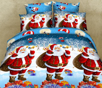 3D Pattern Santa 32094 Christmas Quilt Duvet Cover Xmas Bed Pillowcases