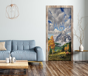 3D Snow Mountain Meadow 112114 Jerry LoFaro Door Mural