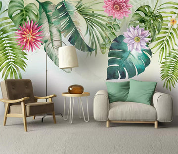 3D Leaf Lotus WC708 Wall Murals