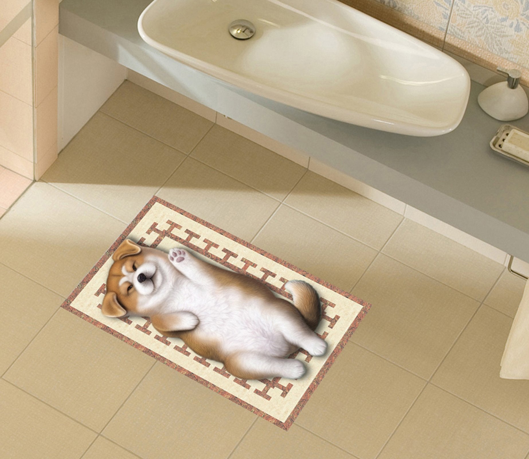 3D Cute Puppy WG721 Floor Mural Wallpaper AJ Wallpaper 2 