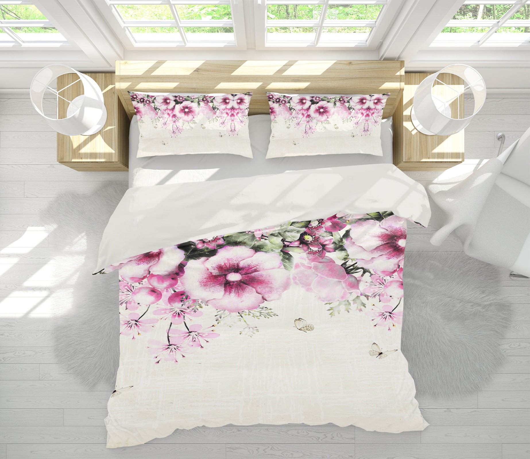 3D Flowers 67056 Bed Pillowcases Quilt