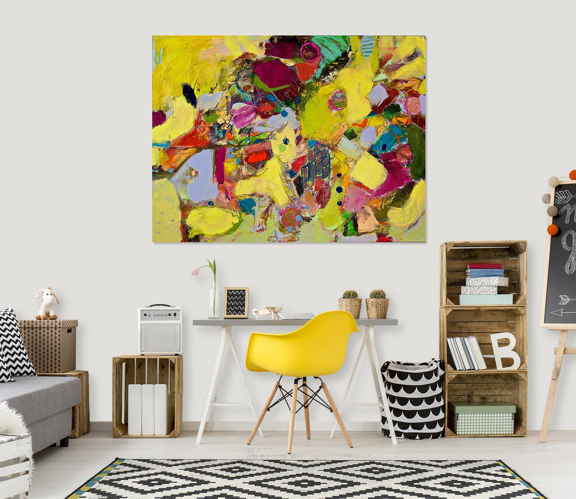 3D Yellow Graffiti 203 Allan P. Friedlander Wall Sticker