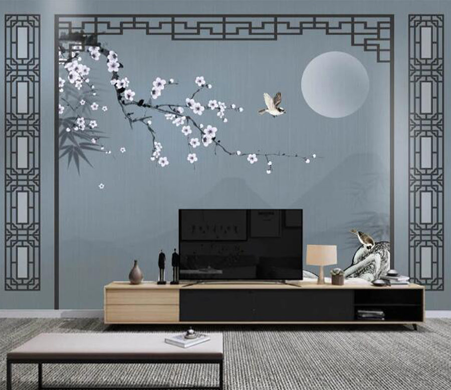 3D Moon Stone Flower WC2278 Wall Murals