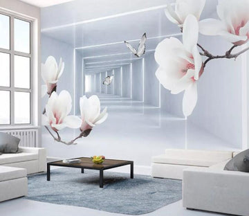3D White Flowers WG26 Wall Murals Wallpaper AJ Wallpaper 2 