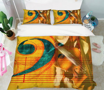 3D Violin Note 086 Bed Pillowcases Quilt