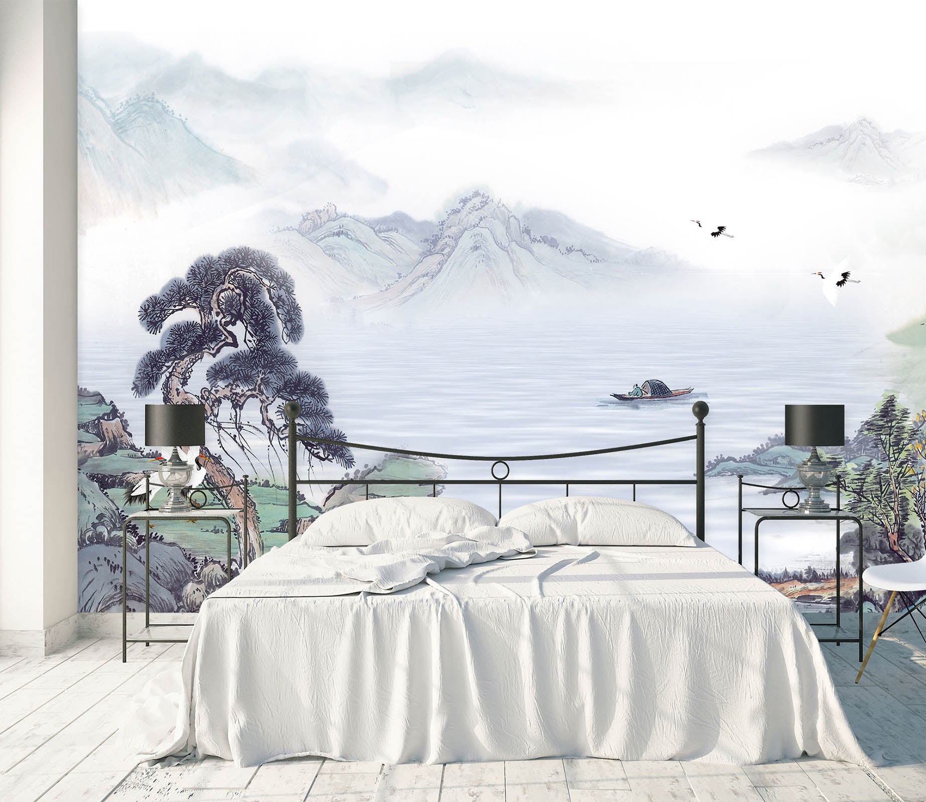 3D White Valley 1622 Wall Murals