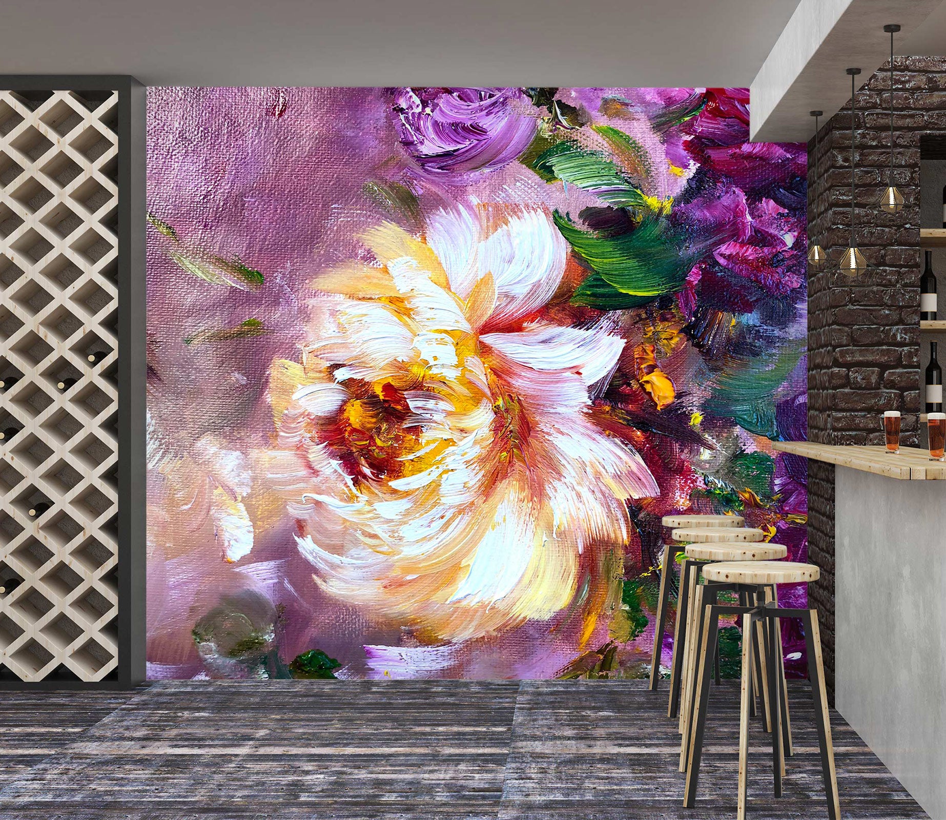 3D Painted Flowers 143 Skromova Marina Wall Mural Wall Murals