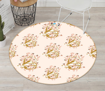 3D Flower Basket 454 Kashmira Jayaprakash Rug Round Non Slip Rug Mat