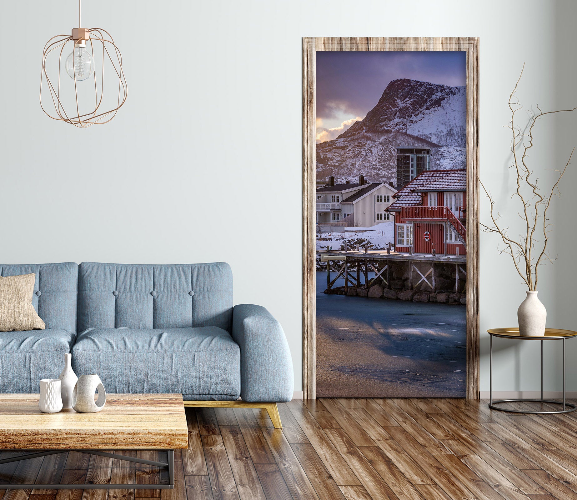 3D Snow Mountain Chalet 119180 Marco Carmassi Door Mural