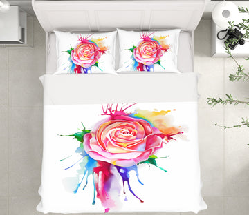 3D Colorful Watercolor Flowers 63228 Bed Pillowcases Quilt