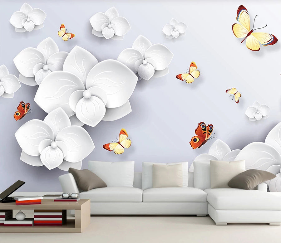 3D Yellow Butterfly WC111 Wall Murals