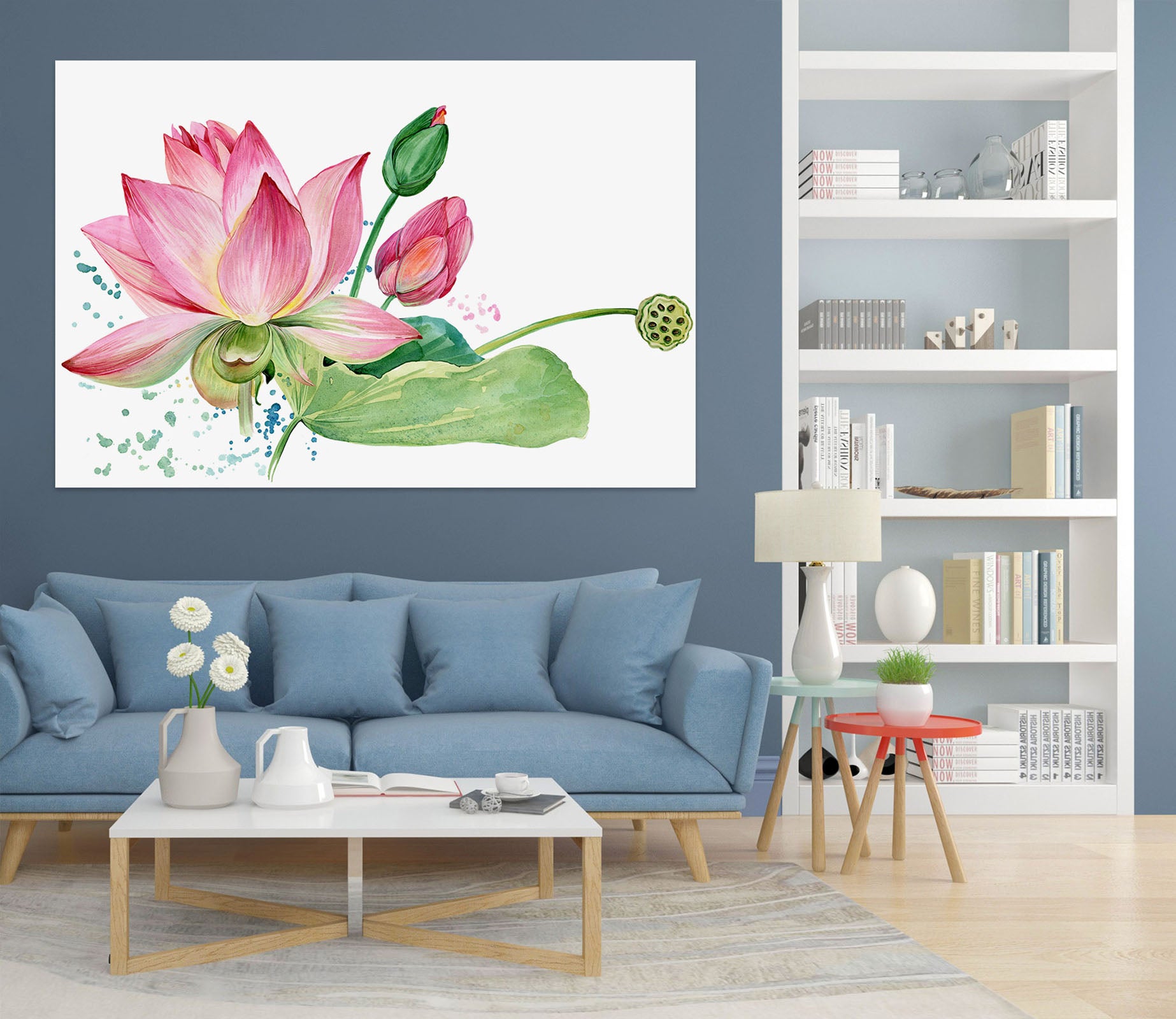 3D Beautiful Lotus 1085 Wall Sticker