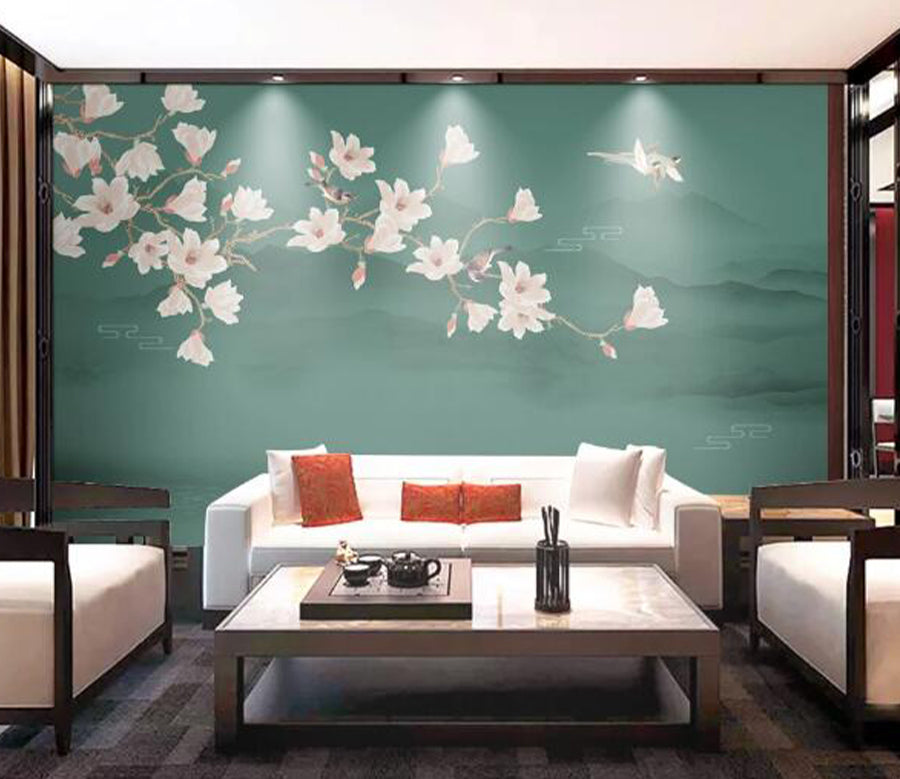 3D Flower Boat Bird WC2637 Wall Murals