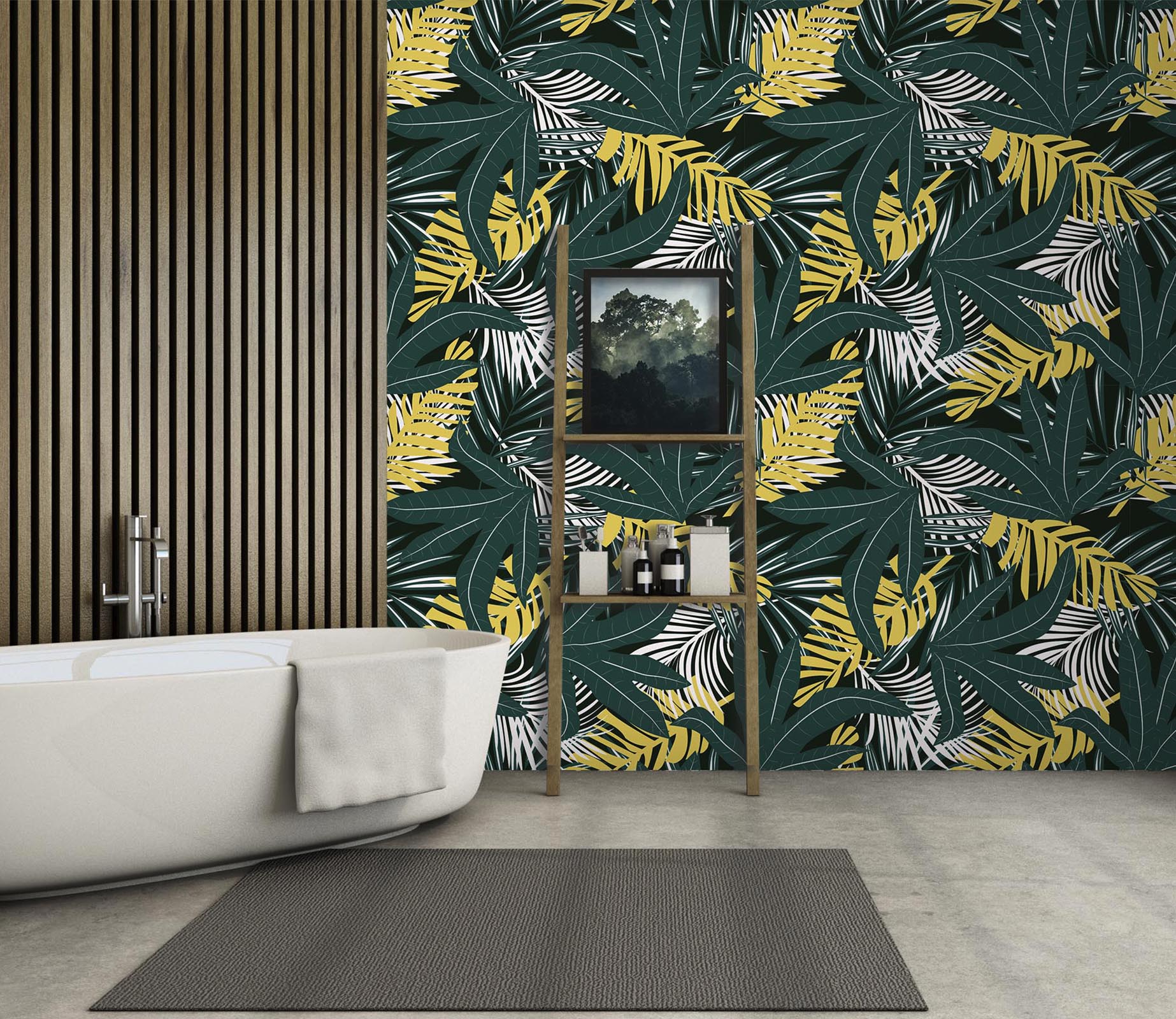 3D Green Long Leaf 66 Wall Murals