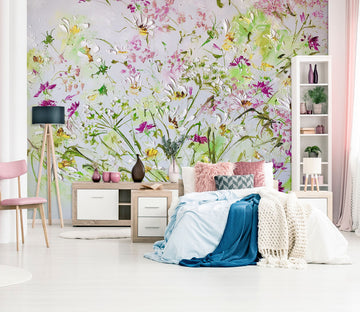 3D Watercolor Pink Flowers 201 Skromova Marina Wall Mural Wall Murals