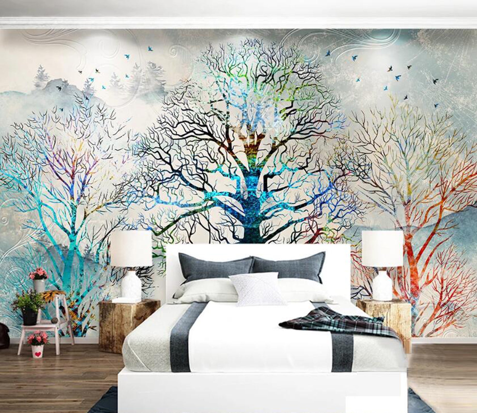 3D Colored Branches WC62 Wall Murals Wallpaper AJ Wallpaper 2 