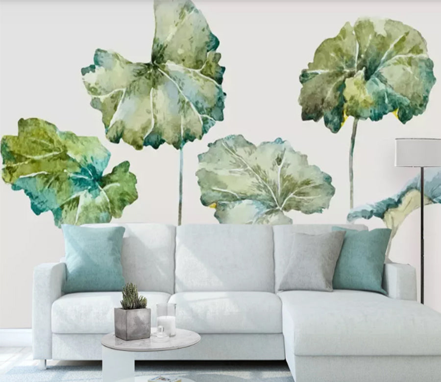 3D Lotus Leaf WC563 Wall Murals