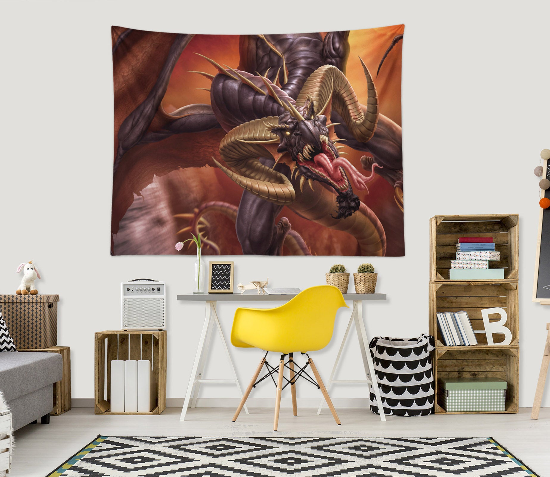 3D Dragon 121194 Tom Wood Tapestry Hanging Cloth Hang