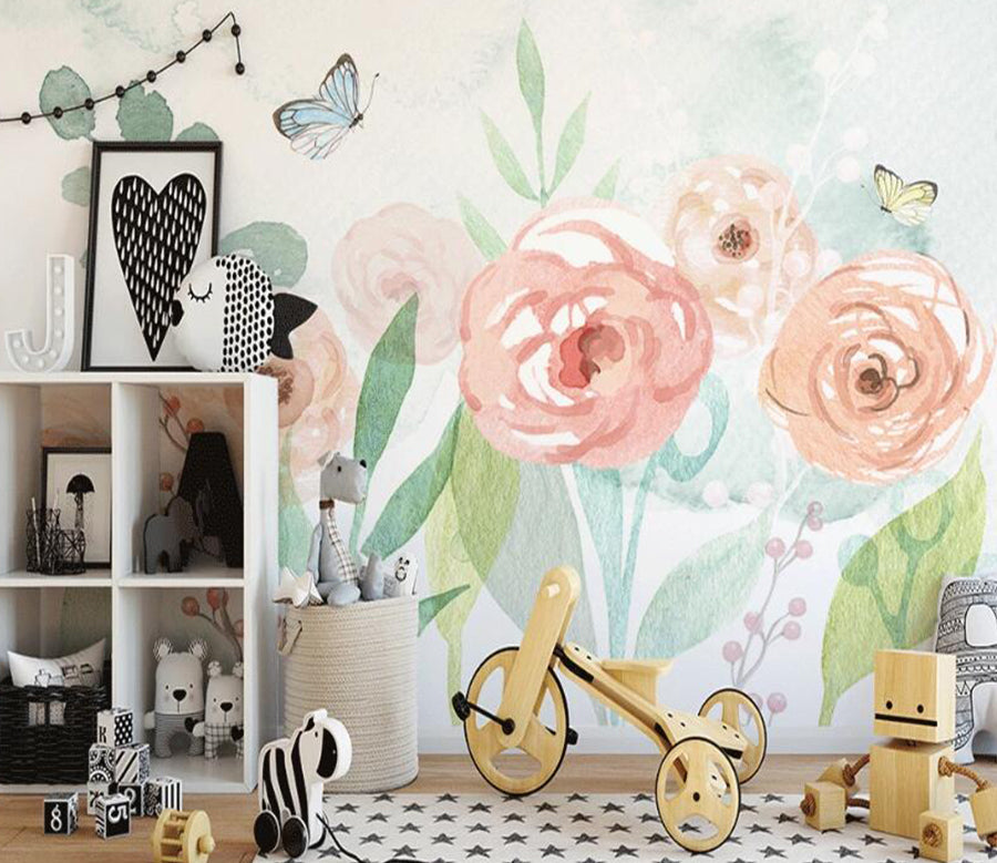 3D Elegant Three-color Flowers 904 Wall Murals