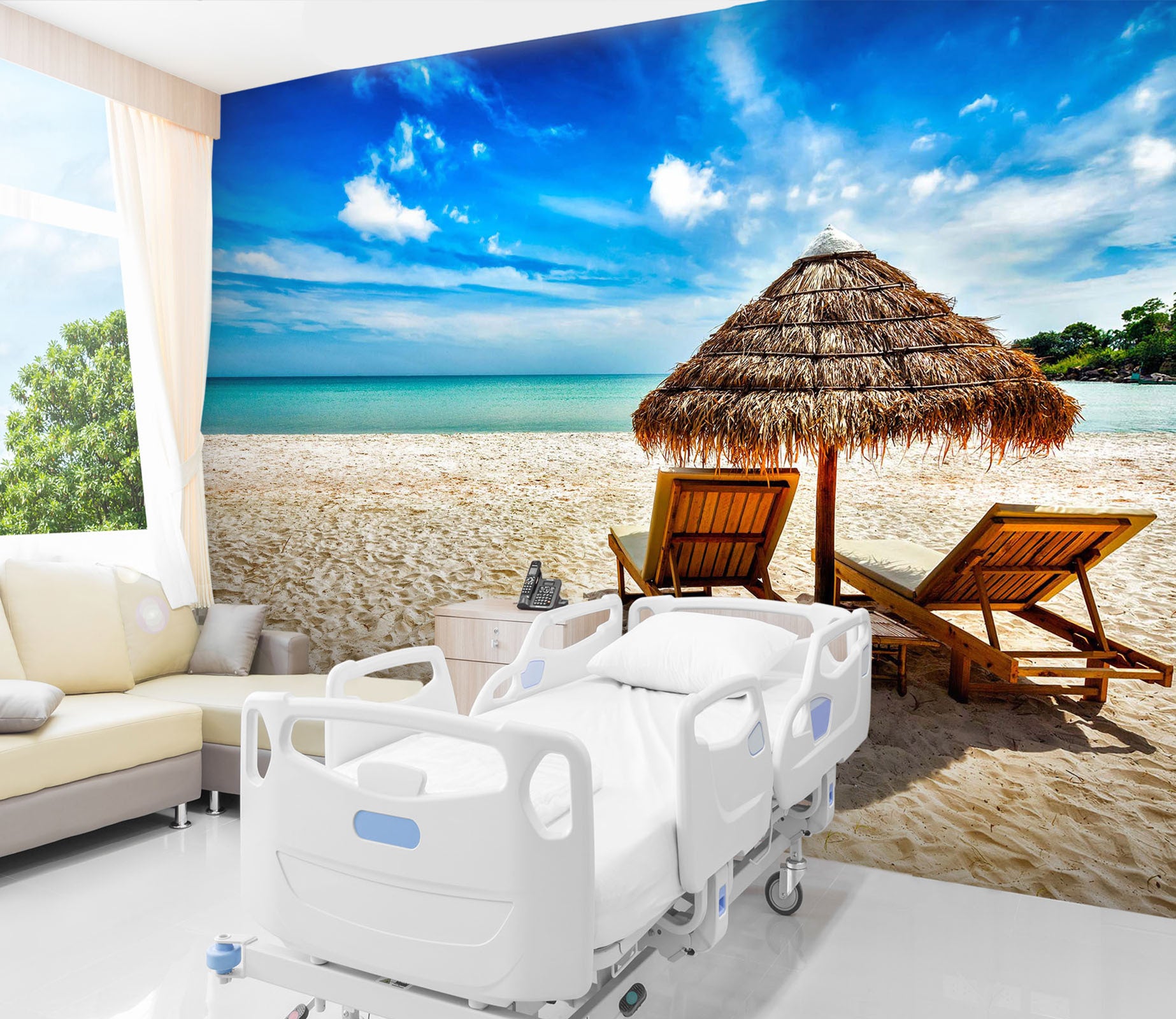 3D Sunny Beach 201 Wall Murals