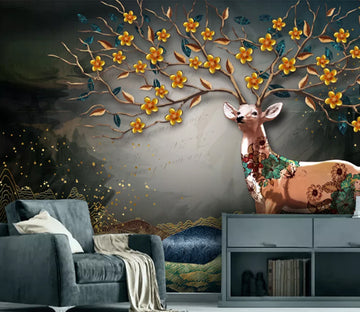 3D Deer Tattoo WC1956 Wall Murals