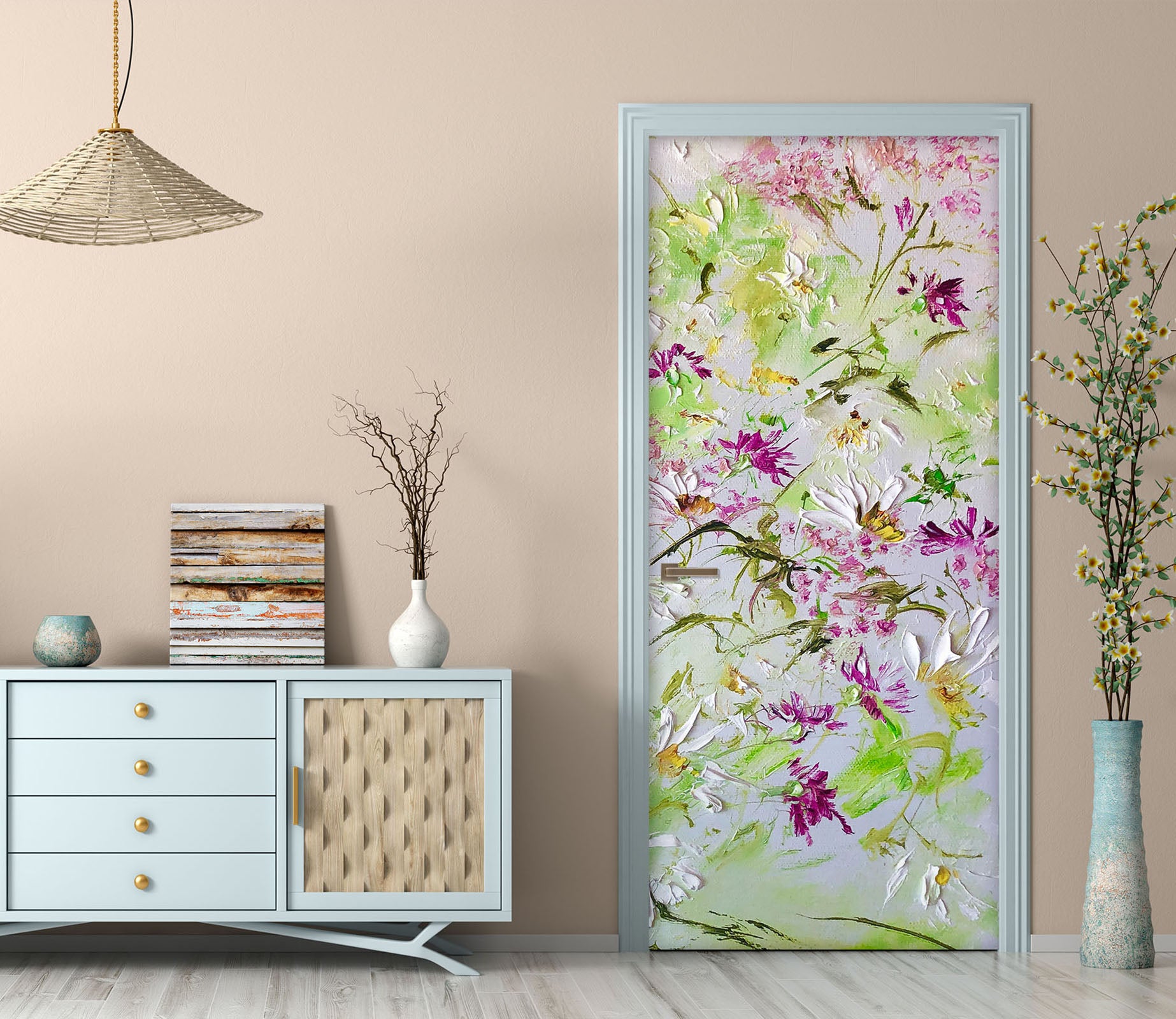 3D Cute Flowers 842 Skromova Marina Door Mural