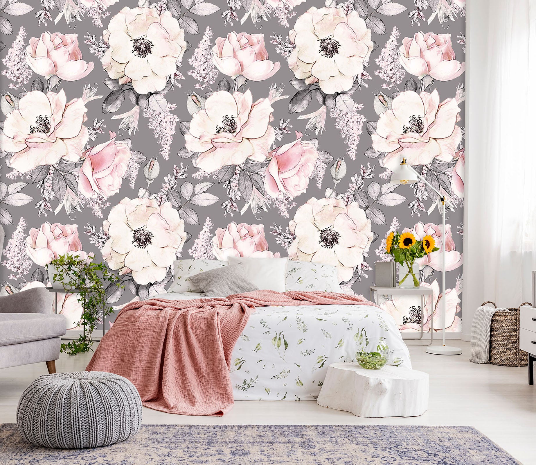 3D Hand Painted Flower 043 Wall Murals