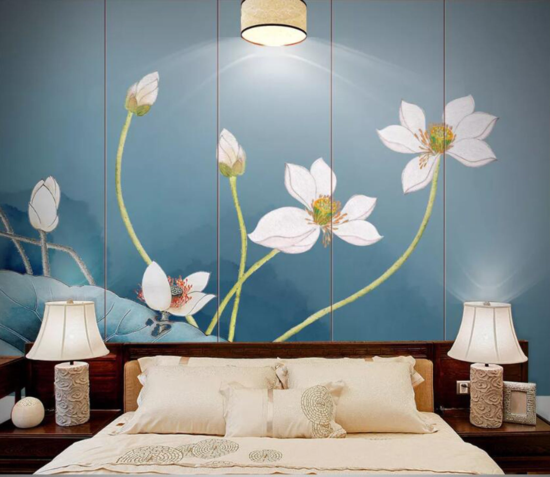 3D White Lotus WC33 Wall Murals Wallpaper AJ Wallpaper 2 