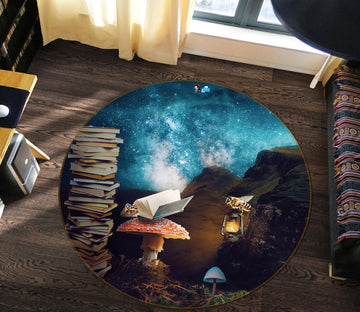 3D Bee Book 5021 Beth Sheridan Rug Round Non Slip Rug Mat