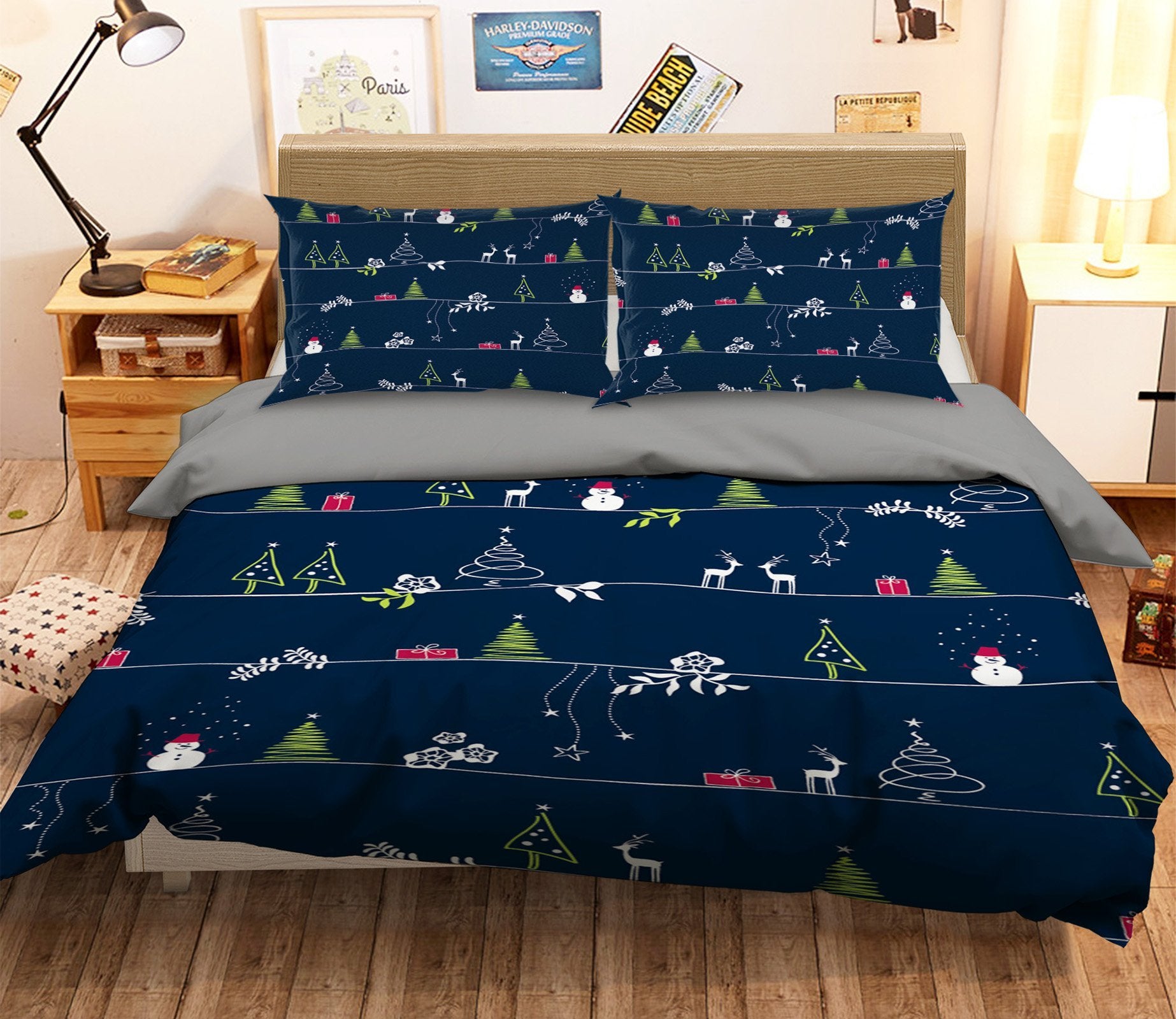 3D Christmas Illustration Snowman 32 Bed Pillowcases Quilt Quiet Covers AJ Creativity Home 