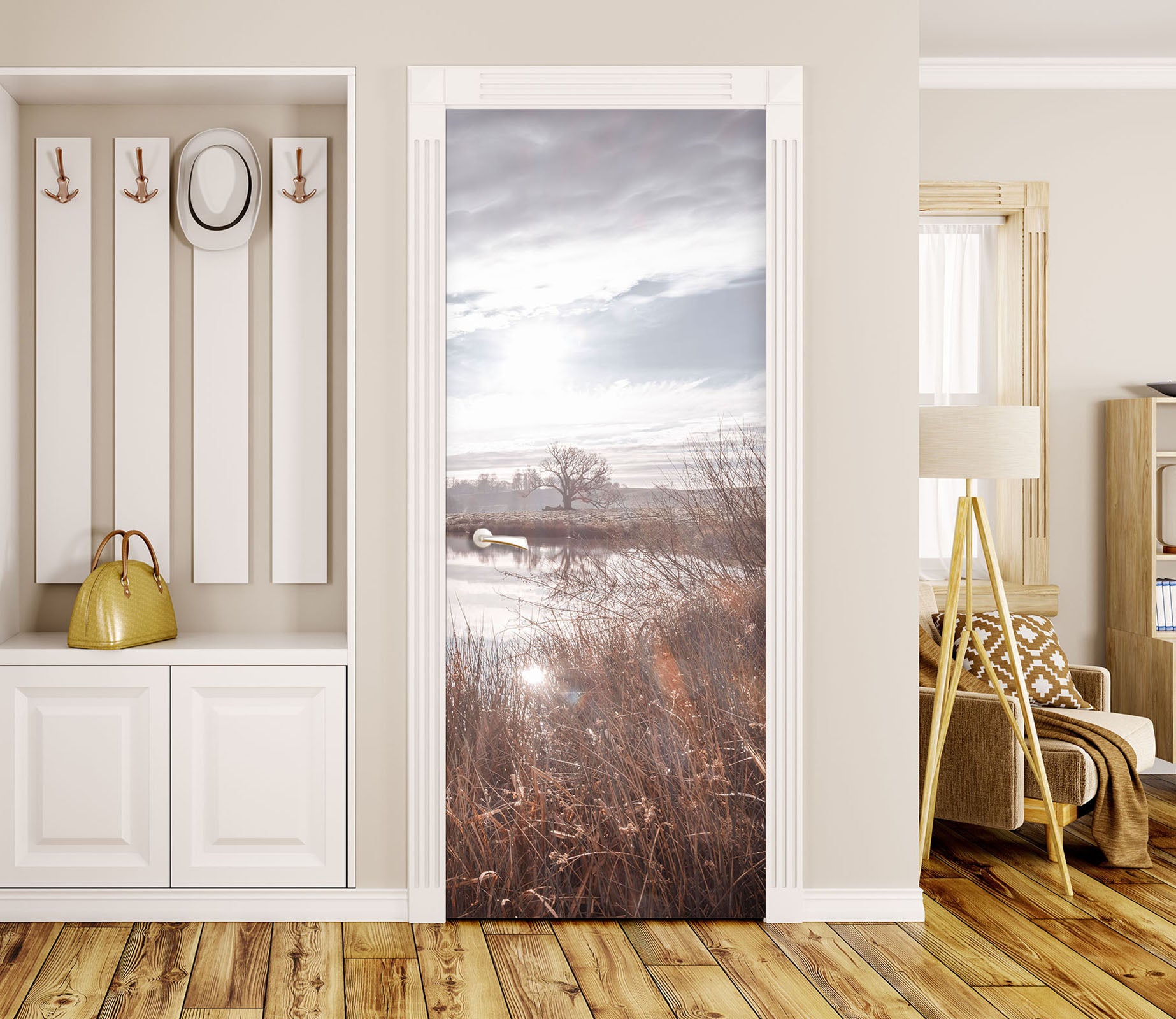 3D Winter River 5062 Assaf Frank Door Mural