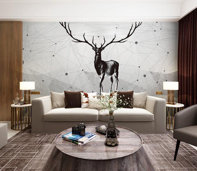 3D Grey Deer 530 Wall Murals Wallpaper AJ Wallpaper 2 