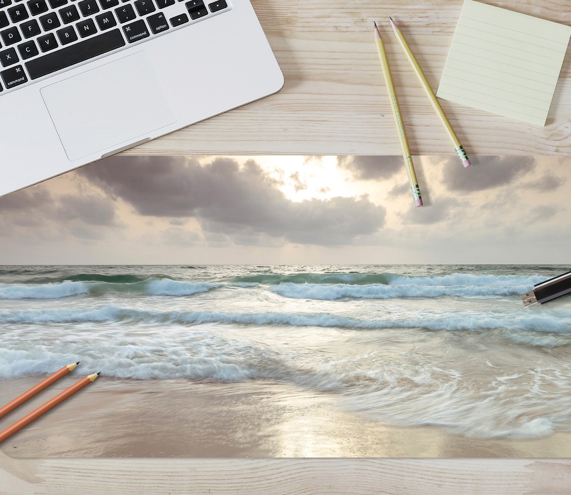 3D Cloud Sea Waves 7741 Assaf Frank Desk Mat