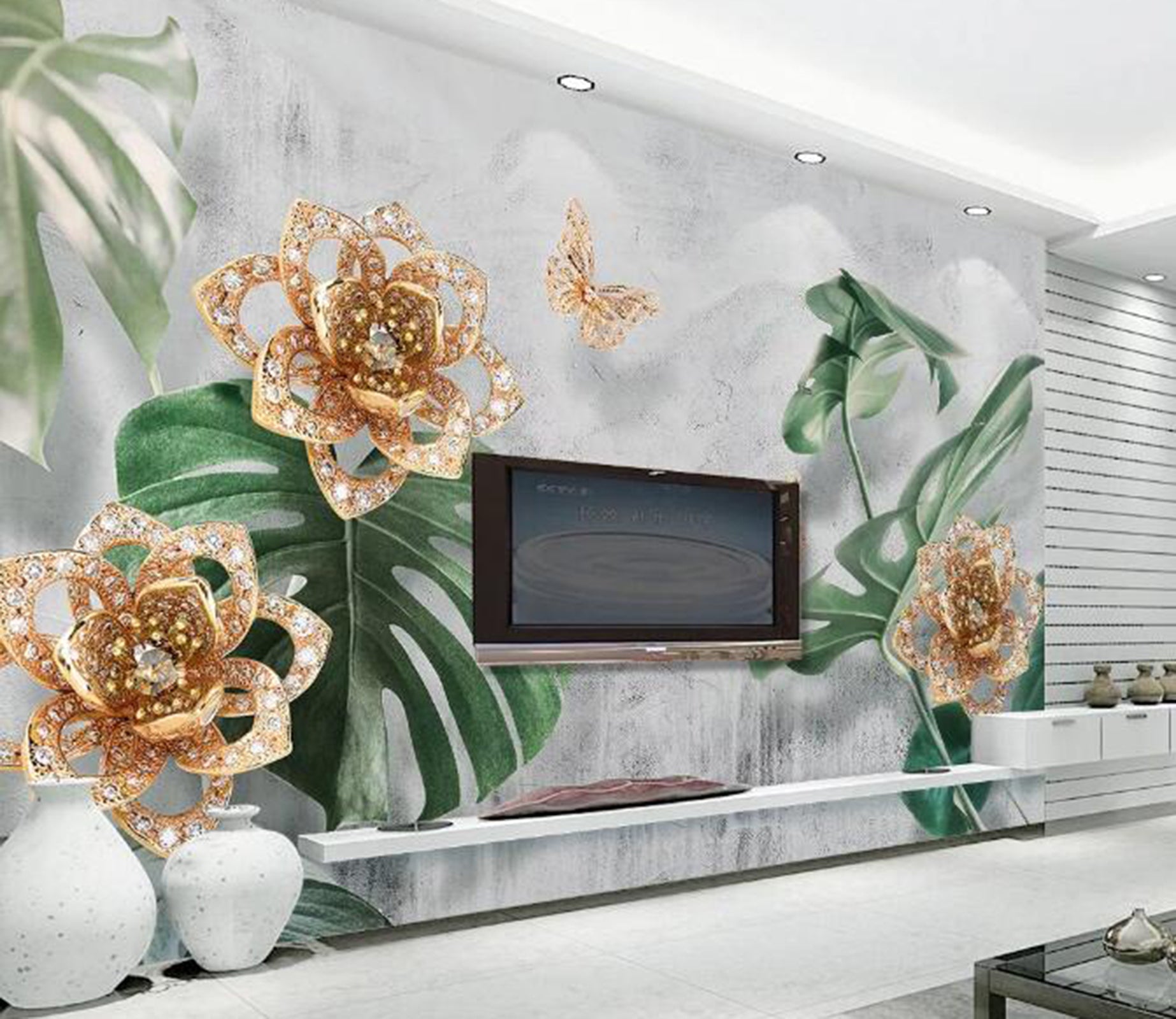 3D Diamond Flower WG80 Wall Murals Wallpaper AJ Wallpaper 2 