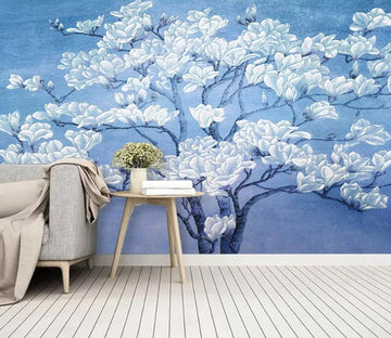 3D White Flowers WC23 Wall Murals Wallpaper AJ Wallpaper 2 