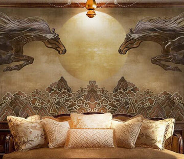 3D Moon Horse WC2387 Wall Murals