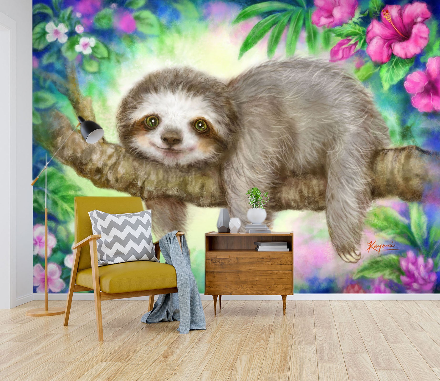 3D Cartoon Sloth 5550 Kayomi Harai Wall Mural Wall Murals