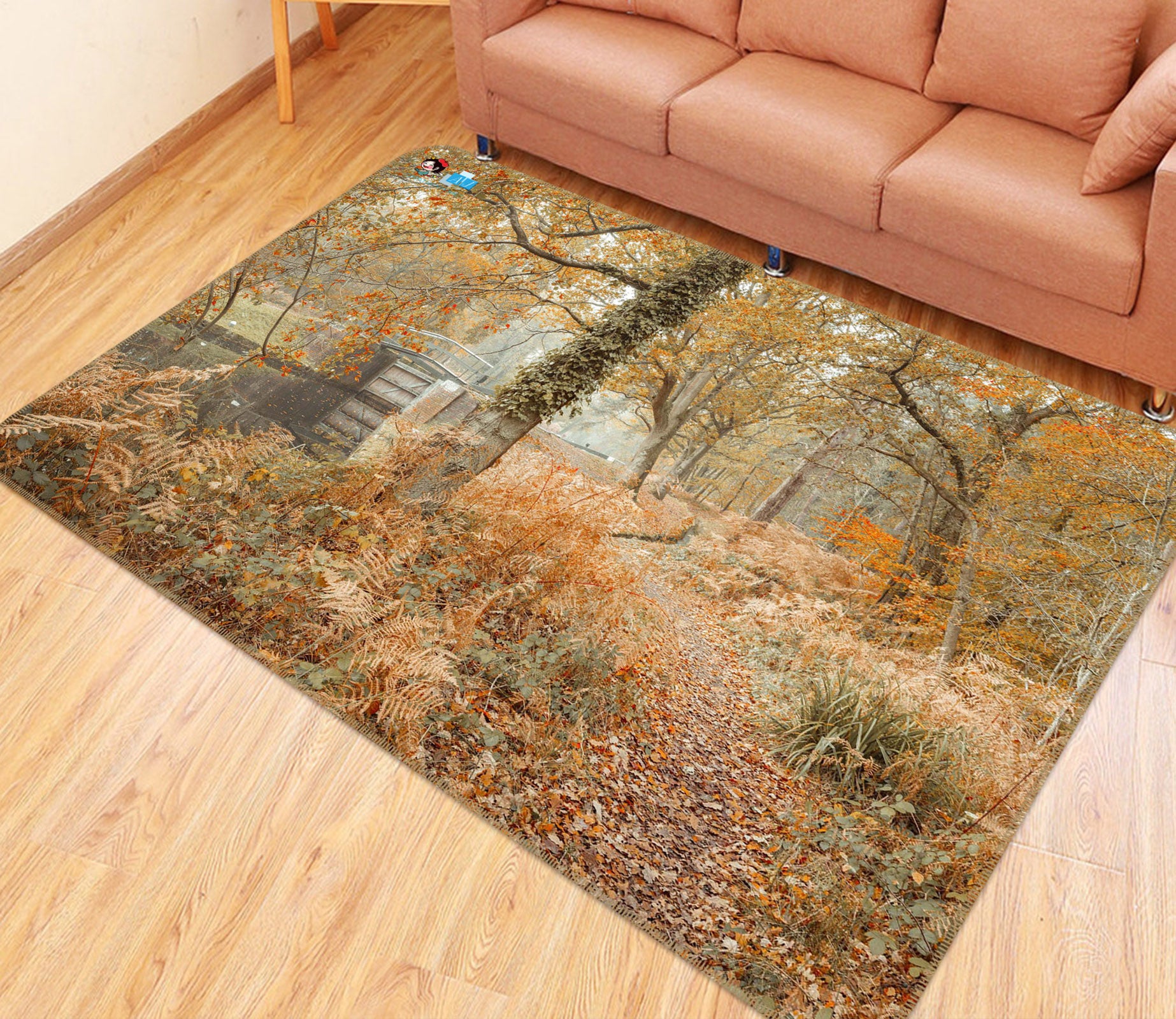 3D Fallen Leaves 6750 Assaf Frank Rug Non Slip Rug Mat