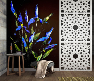 3D Blue Purple Flower 2626 Skromova Marina Wall Mural Wall Murals