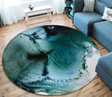 3D Aqua Blue 779 Skromova Marina Rug Round Non Slip Rug Mat