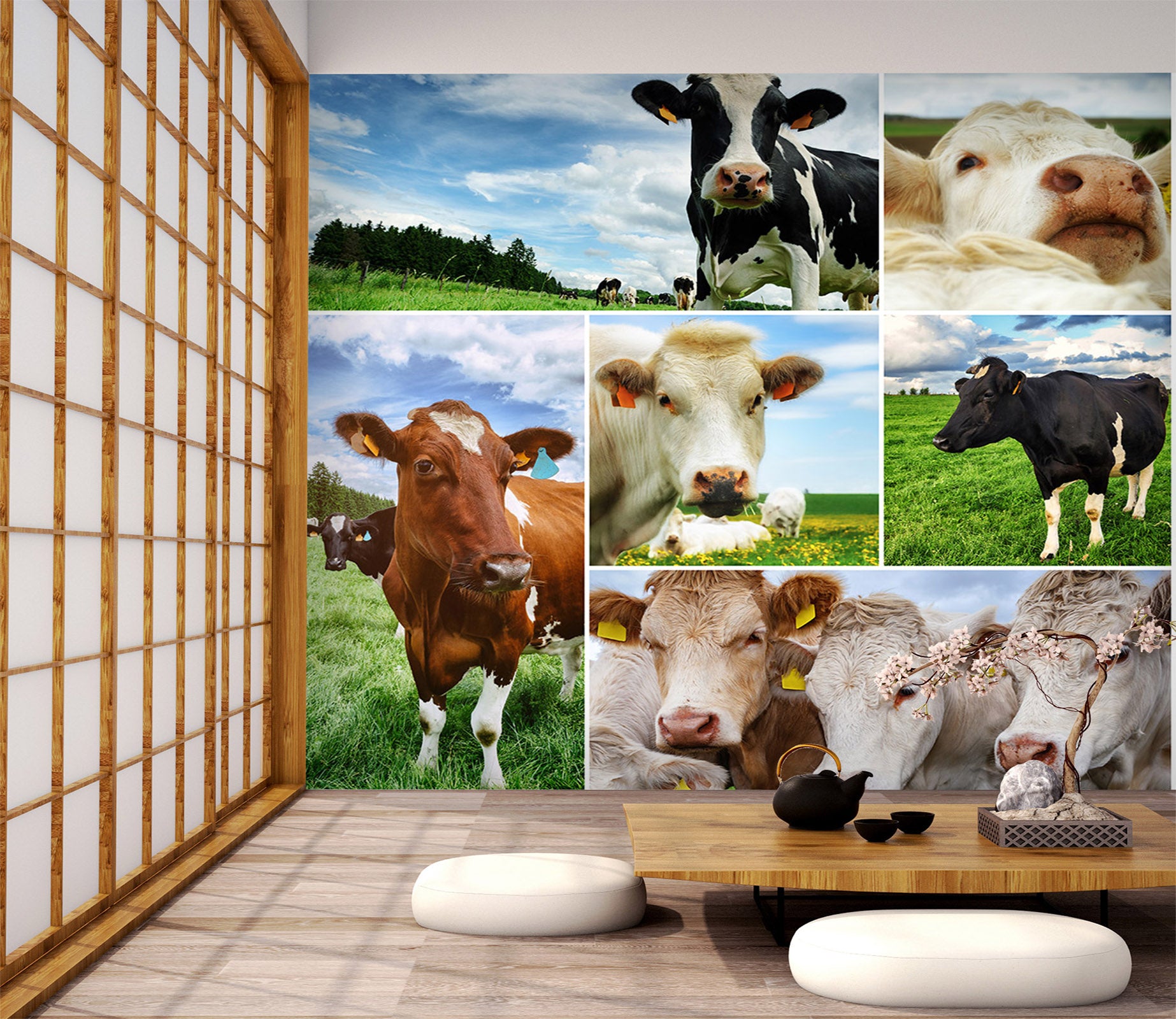 3D Cow Ranch 291 Wall Murals