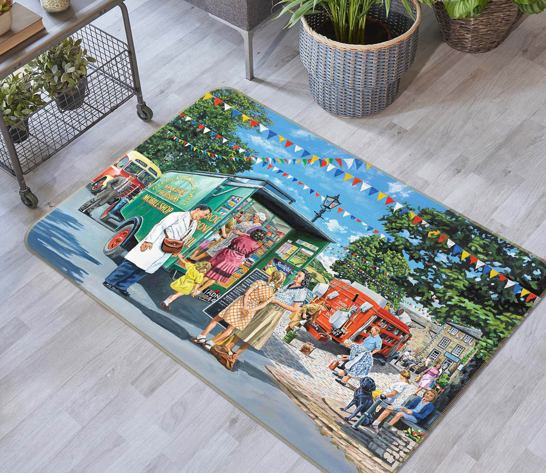 3D Lively City 1090 Trevor Mitchell Rug Non Slip Rug Mat