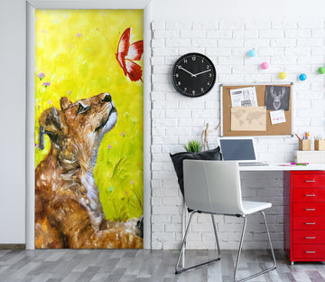 3D Yellow Dog 3269 Skromova Marina Door Mural